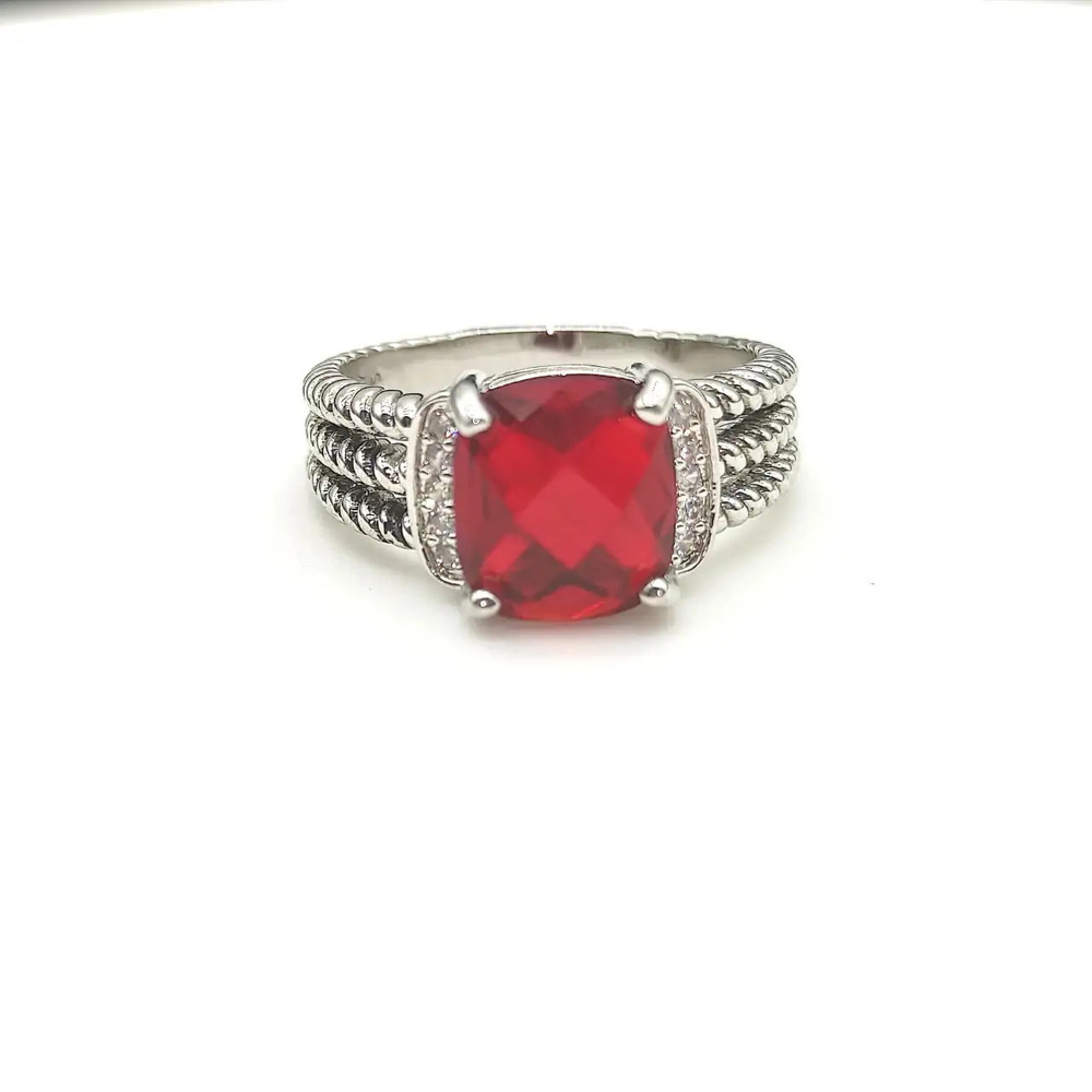 David Yurman pav-paved red diamond ring - Picture 2 of 5